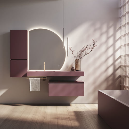 Meuble de salle de bain moderne - CUBIK 15 - IDEAGROUP - résidentiel / en HPL / mat