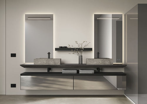 Meuble de salle de bain moderne - CUBIK 23 - IDEAGROUP - résidentiel / en bois / stratifié