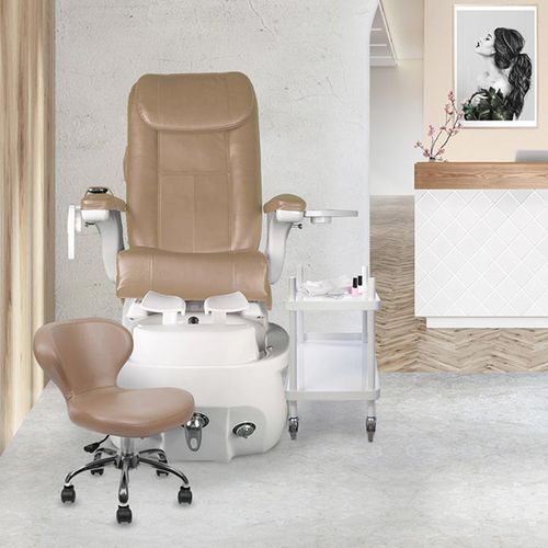 Fauteuil spa pédicure en simili cuir - CLEANSPA - Comfortel - avec repose-tête / noir / blanc