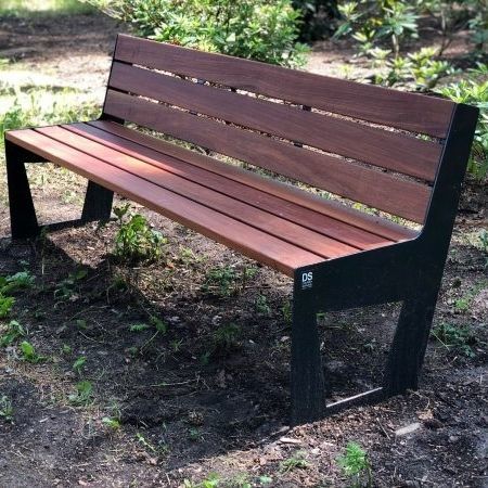 Banc public design original - KS1210 - Darba Spars - en acier / en bois / avec dossier