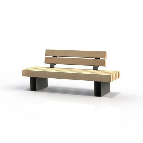 Banc public contemporain - KS2110 - Darba Spars - en acier / bois / en épicéa