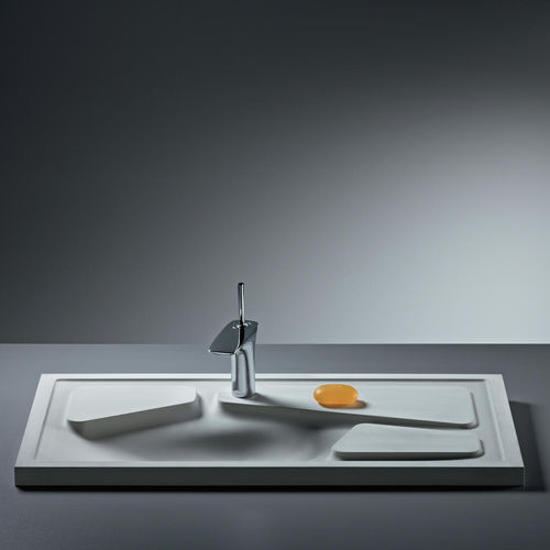 Plan de travail en béton fibré - UHPC - Marius Aurenti - de cuisine / gris / à bords droits