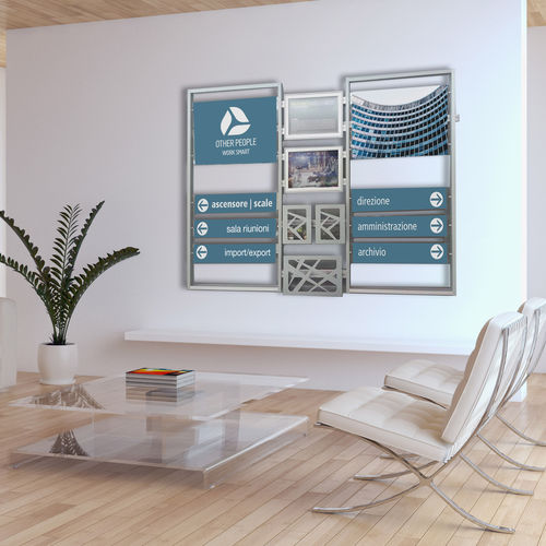 Panneau signalétique mural - INUNO - STUDIO T - aluminium / d'intérieur / pour établissement public