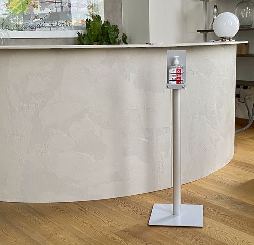 Distributeur de gel hydroalcoolique au sol - HSEASY - STUDIO T - en acier / en aluminium / professionnel