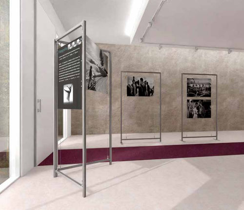 Panneau d'affichage sur pied - ESPOTRIS - STUDIO T - d'intérieur / en aluminium