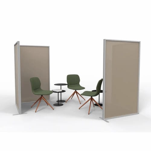 Séparateur de bureau auto-portant - OFFICE2-90G - STUDIO T - en aluminium / en polycarbonate / en méthacrylate