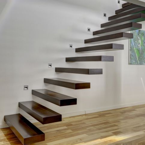 Escalier droit - PHANTOM 2610-3 - BATTIG DESIGN - à marches en bois / contemporain / suspendu