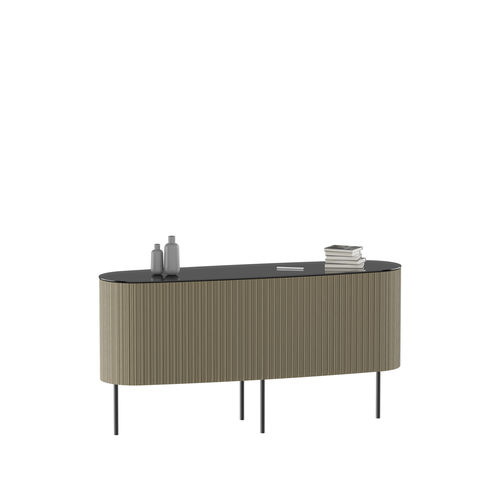 Buffet contemporain - Wogg 82 Champagner - Wogg - en aluminium / en verre laqué / à rideaux