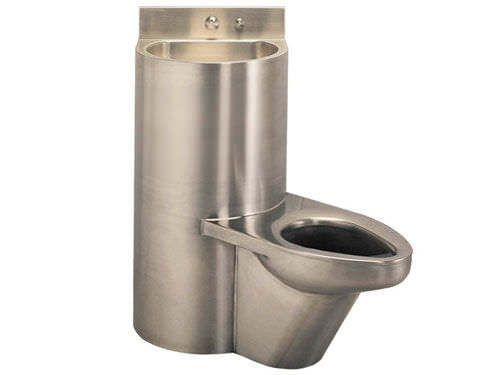 WC à poser - PENAL-WARE® : 1440 - Acorn - en inox / pour sanitaire public / avec lave-mains intégré