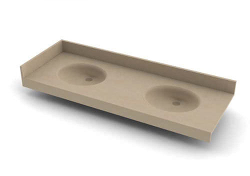 Plan vasque double - MERIDIAN : 3762 - Acorn - en polyester