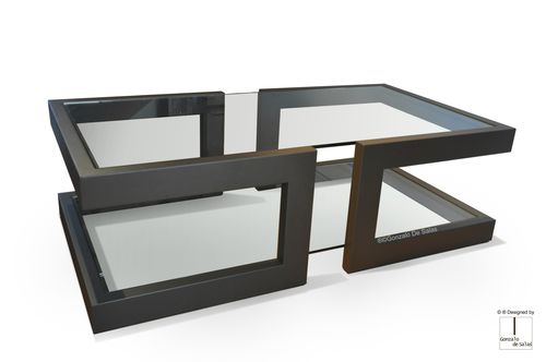 Table basse contemporaine - LISA - GONZALO DE SALAS - en cristal / en fer / en métal laqué