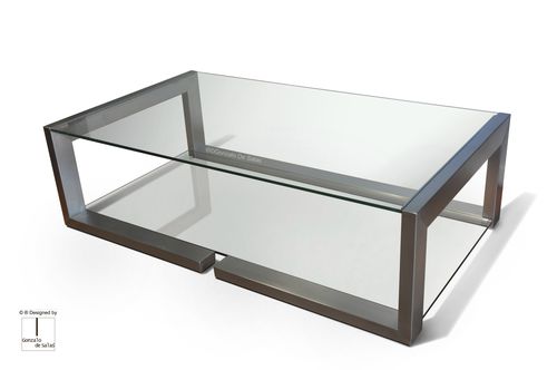 Table basse contemporaine - DEMI - GONZALO DE SALAS - en cristal / en fer / en métal laqué