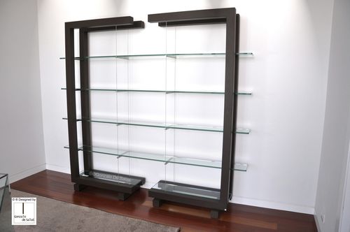 Étagère contemporaine - MORIA - GONZALO DE SALAS - en verre / en métal laqué / pour bureau