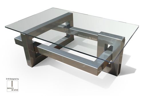 Table basse contemporaine - IOS - GONZALO DE SALAS - en métal / rectangulaire / résidentielle