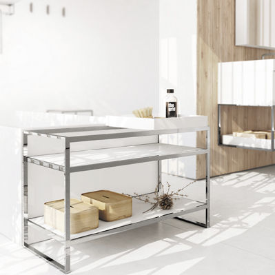 Meuble vasque à poser - CABINET : 768001415001265 - COSMIC - en placage de bois / en inox / contemporain