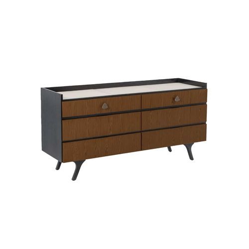 Commode contemporaine - TEN 100 - Adriana Hoyos - en bois / en cuir / rectangulaire