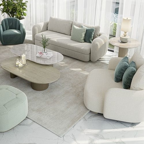 Canapé contemporain - GEM 200  - Adriana Hoyos - en tissu / avec accoudoirs / beige