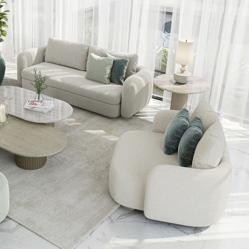 Fauteuil contemporain - GEM 300 - Adriana Hoyos - en tissu / avec coussin amovible / blanc