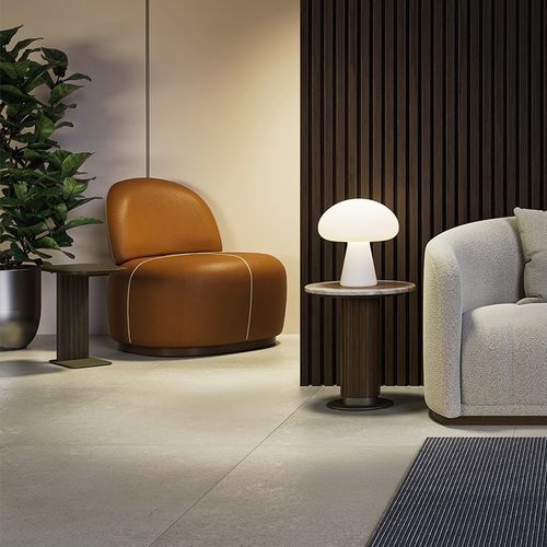 Fauteuil contemporain - GEM 301  - Adriana Hoyos - en tissu / en cuir / marron