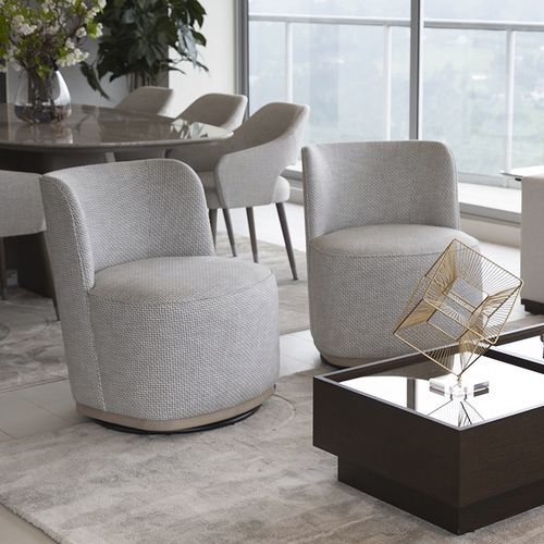Fauteuil contemporain - GALAPAGOS 101 - Adriana Hoyos - en tissu / en cuir / gris