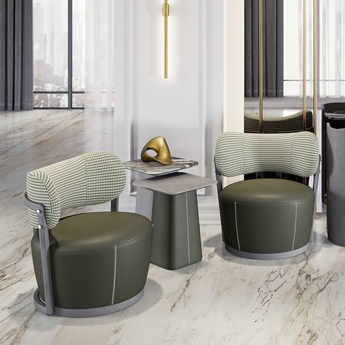 Fauteuil contemporain - RUMBA 101 - Adriana Hoyos - en tissu / en cuir / en bois