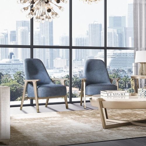 Fauteuil contemporain - TEN 200 - Adriana Hoyos - en tissu / en bois / avec dossier haut