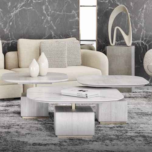 Table basse contemporaine - GEM 100 - Adriana Hoyos - en bois / en métal / avec piètement en bois