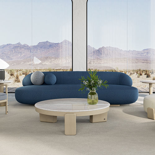 Table basse contemporaine - LUA 101 - Adriana Hoyos - en marbre / en granite / avec piètement en bois