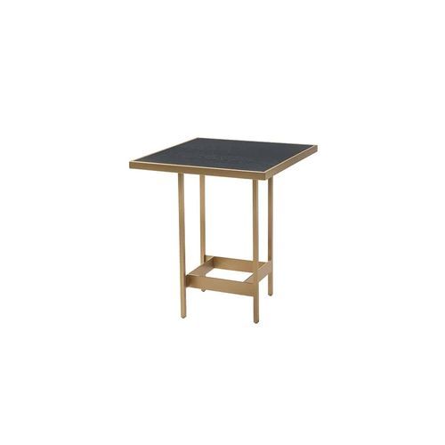 Table d'appoint contemporaine - RUMBA 100 - Adriana Hoyos - en bois / avec piètement en métal / carrée