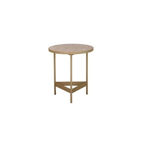 Table d'appoint contemporaine - RUMBA  - Adriana Hoyos - en bois / avec piètement en métal / ronde