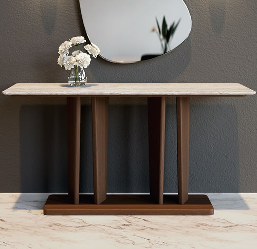 Console contemporaine - GALAPAGOS 201 - Adriana Hoyos - en marbre / en quartzite / avec piètement en bois massif