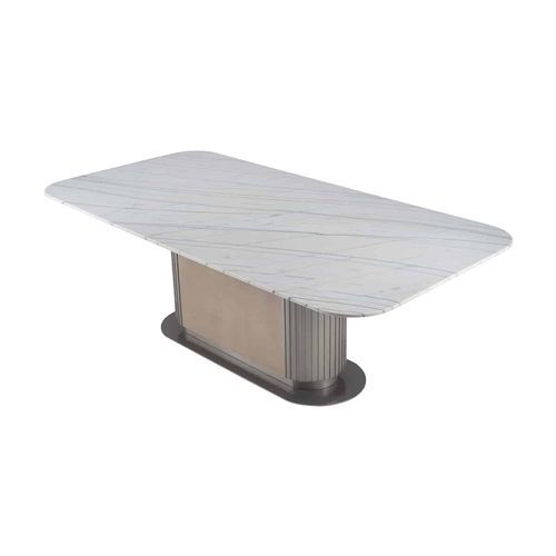 Table à manger contemporaine - GEM 111 - Adriana Hoyos - en marbre / en quartzite / avec piètement en bois