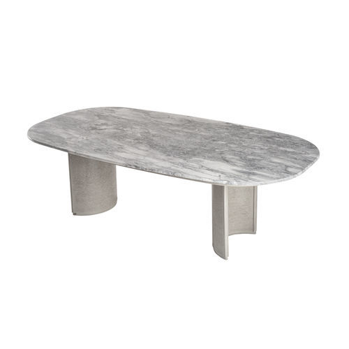 Table à manger contemporaine - LUA 111 - Adriana Hoyos - en marbre / en quartzite / avec piètement en bois massif