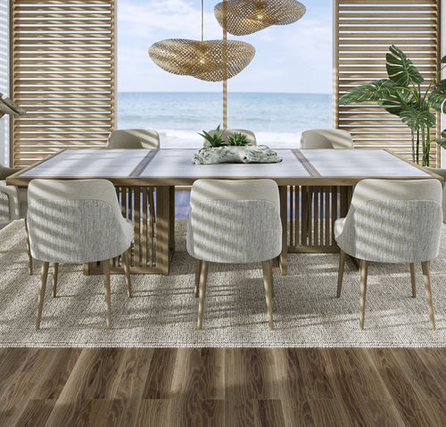 Table à manger contemporaine - RUMBA 401 - Adriana Hoyos - en marbre / en quartzite / avec piètement en bois