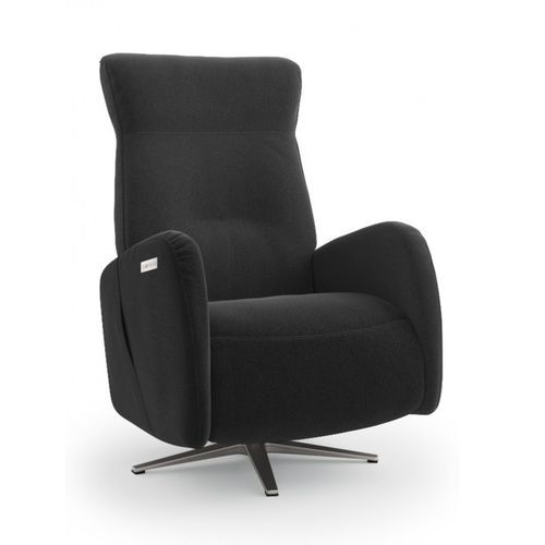 Fauteuil relax contemporain - André Renault - en cuir / en tissu / en métal