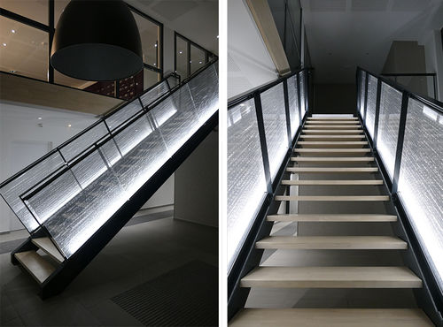 Garde-corps en acrylique - KAUFFMAN & BROAD - DACRYL® - à panneaux / d'intérieur / pour escalier