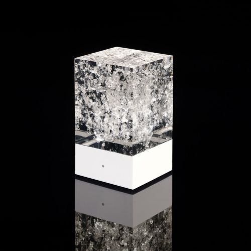 Lampe de table - D-CÜB CRISTAL - DACRYL® - en verre acrylique / design original / sans fil