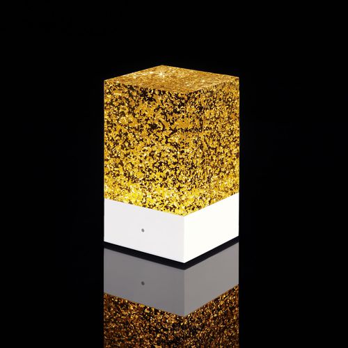 Lampe de table - D-CÜB OR - DACRYL® - en verre acrylique / design original / sans fil