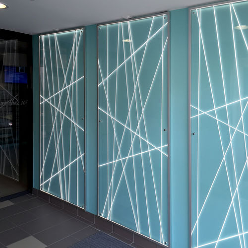 Panneau décoratif de revêtement - LIGNES BLANCHES - E011 - DACRYL® - d'ameublement / mural / pour agencement intérieur