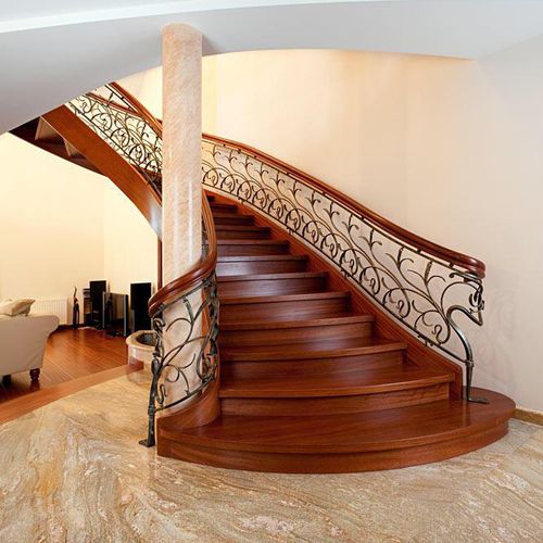 Escalier circulaire - MS-74 - Marchewka - à marches en bois / structure en bois / traditionnel