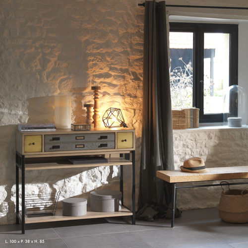 Console contemporaine - MANUFACTURE SÉJOUR - Artcopi - en bois / en métal / rectangulaire