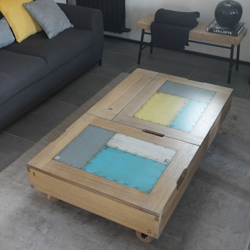 Table basse classique - NUANCES - Artcopi - en bois / rectangulaire / avec rangement