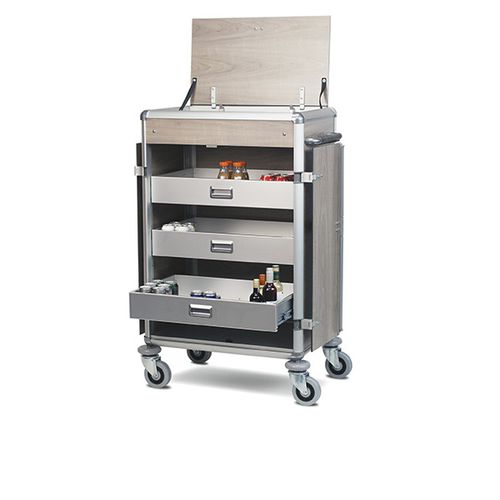 Meuble minibar contemporain - LUGANO - ARIANEL - en aluminium anodisé / pour chambre d'hôtel / pour établissement médicalisé