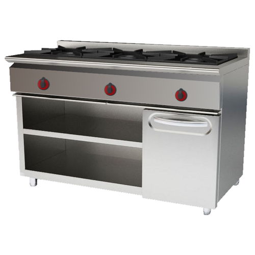 Cuisinière à gaz - 33101255 - Mas Baga - professionnelle / 3 foyers / 1 four