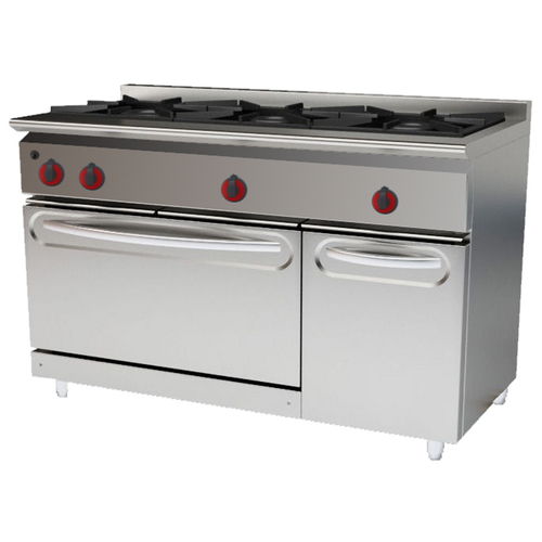 Cuisinière à gaz - 33011255 - Mas Baga - professionnelle / 3 foyers / 2 fours