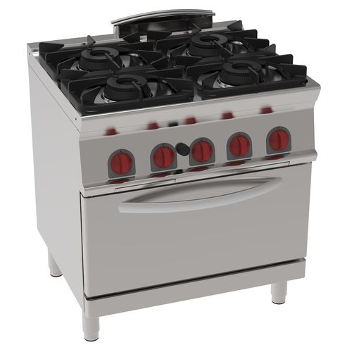 Cuisinière à gaz - 35160317 - Mas Baga - professionnelle / 4 foyers / 1 four