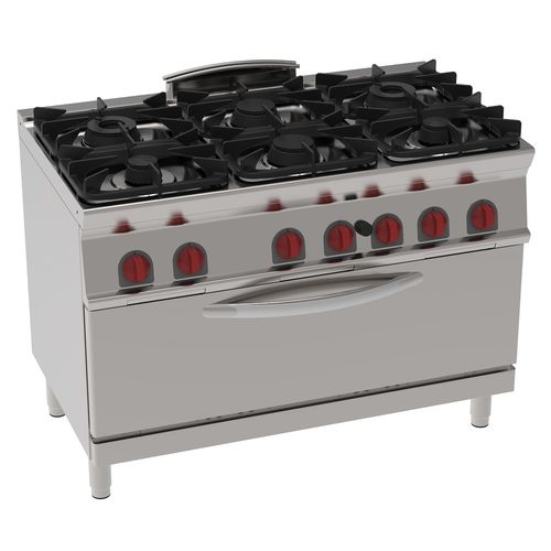 Cuisinière à gaz - 35760317 - Mas Baga - professionnelle / 6 foyers / 1 four