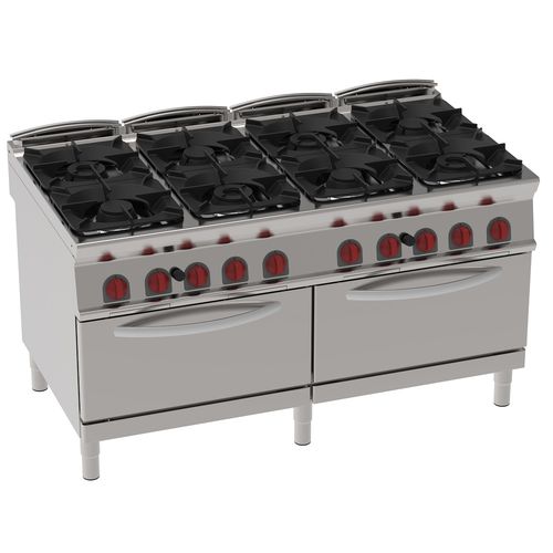 Cuisinière à gaz - 34730313 - Mas Baga - professionnelle / 8 foyers / 2 fours