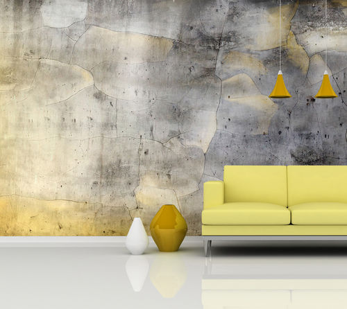 Papier peint contemporain - BM181 GOLD 2 - In Création - motif urbain / aspect béton