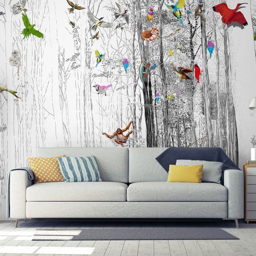 Papier peint contemporain - D238 UN MONDE LIBRE ET SAUVAGE - In Création - à motif nature